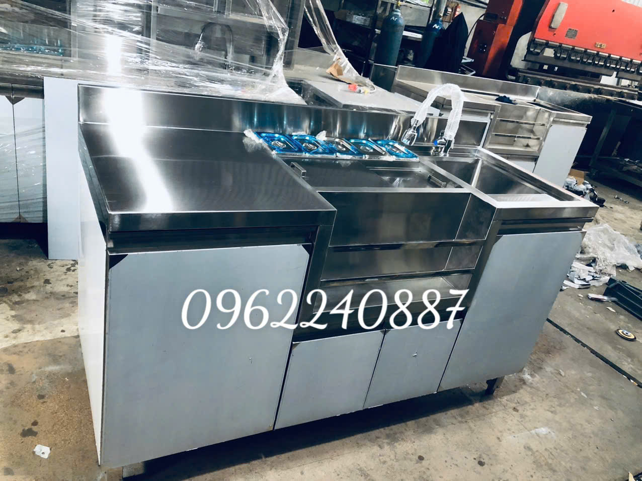 QUẦY PHA CHẾ INOX 1M6